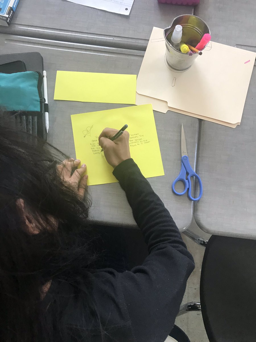 MrsPfleegor's tweet image. What happens if Caesar were to overhear Cassius telling Brutus to be king? Using ethos, pathos, and logos, these English II students are channeling their inner-Julius and writing his monologue retort! #litproject #shakespeare