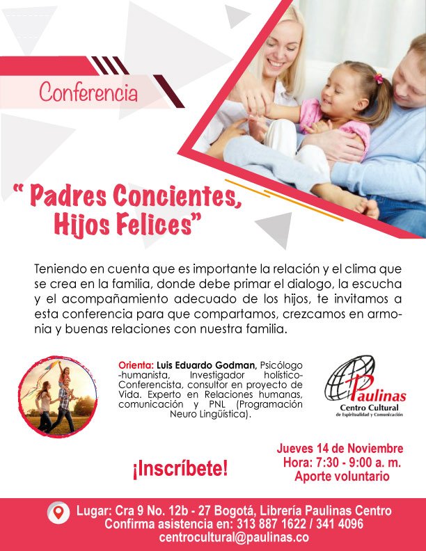 Ven Acompañanos a nuestra Conferencia Padres Concientes👨‍👩‍👧, Hijos Felices🏃‍♀️🏃‍♂️, Aprenderas herramientas para educar en calma y fomentar la felicidad🧒👦 💻⭐️♥️Te esperamos Mañana 14 de Noviembre 5 Pm, No te lo puedes Perder !!