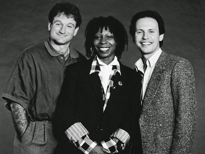 Robin Williams, Whoopi Goldberg, and Billy Crystal! Happy Birthday to Whoopi Goldberg! 