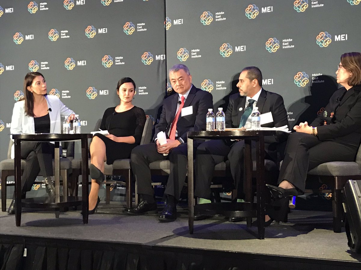 Charles_Lister's tweet photo. At #MEIconf, @gonultol says the ideology driving #Turkey’s actions in #Syria is nationalism (not Islamism) & for now, #Erdogan is gaining politically from its interventionist posture (vs Kurds).
#Trump may offer #Erdogan a trade deal, but is that enough to calm #Turkey behavior? https://t.co/4rMuabannH