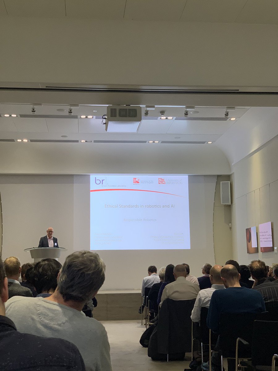 ruthhoffmann's tweet image. Alan Winfield talks Ethics in robotics. Especially ethical standards! #robosoft