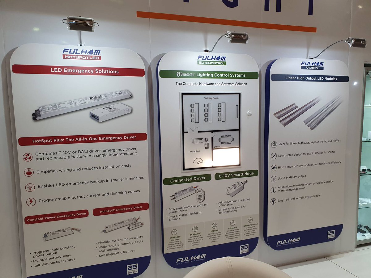 FulhamEurope's tweet photo. Today and tomorrow we are at @lux_live at the London ExCel, come over to stand G4 to visit us and discover the latest innovations in lighting technology #LuxLive2019 #lighting #lightingdesign https://t.co/AhDPhphZEs