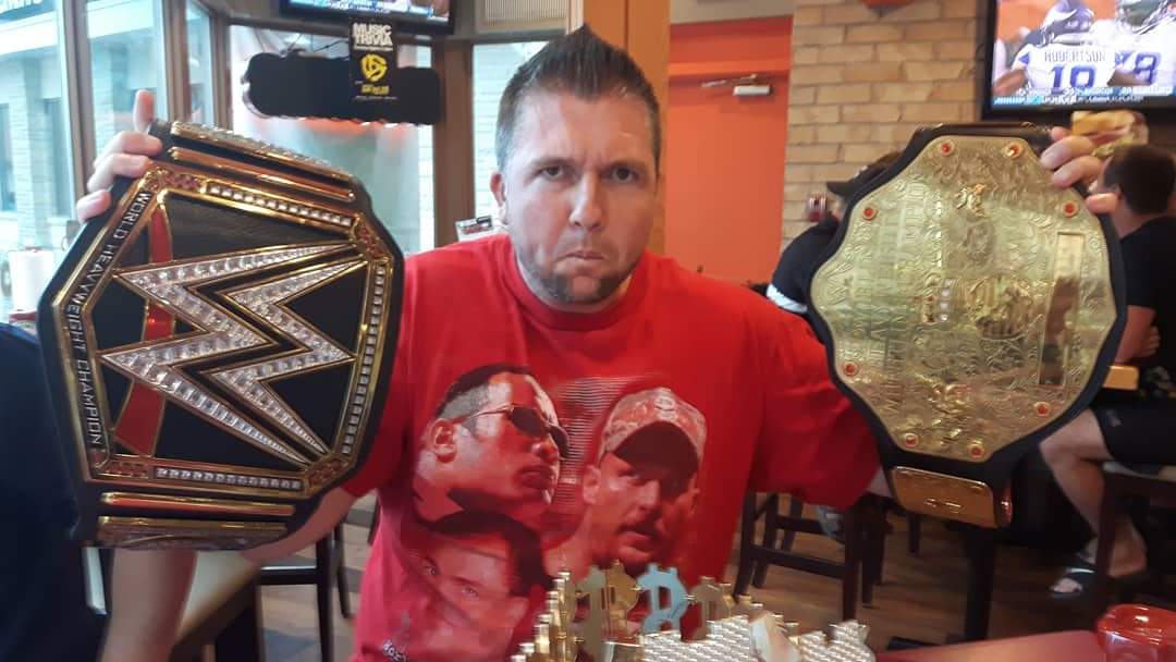 AaronDeWolfeNWX's tweet photo. @skullycambray Showtime Brett Scholl has all the Gold what you think, is it about time we start winning some gold. #TeamWrestlingsGreatness #NoTime4Showtime #Goldie #DaddysComingHome https://t.co/cSl09kNeJc