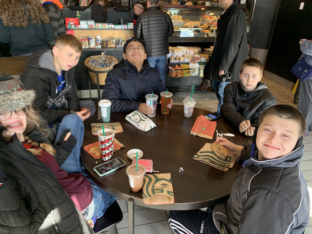 TurnersLearners's tweet photo. A great day with friends observing baristas, ordering from a menu, paying, and learning how to order and wait for our names to be called at a coffee shop—AND we did our grocery shopping. Running errands with friends is the best! #math #learningisfun #turnerslearners https://t.co/5N46DfhR8t
