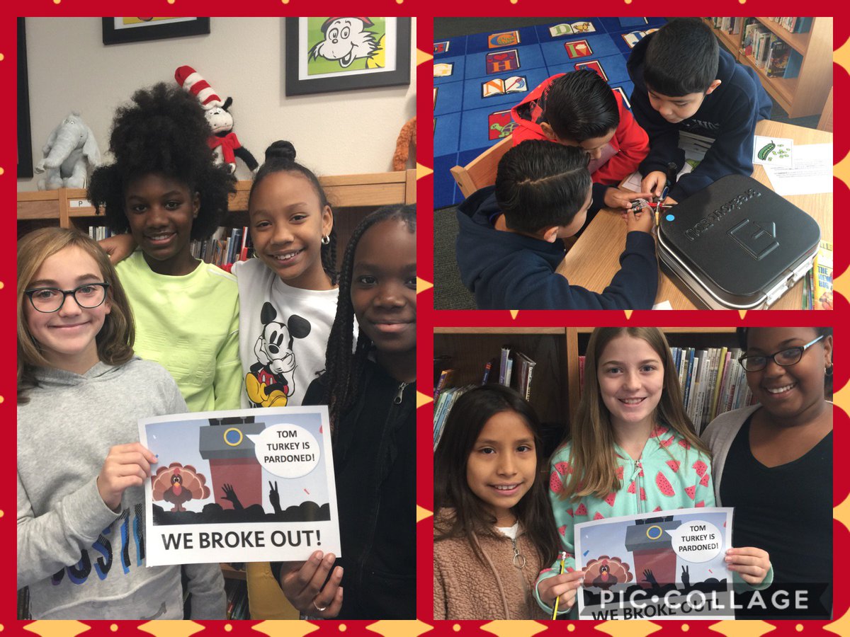 APonderLibrary's tweet image. Ponder students broke out and saved Tom the turkey from Thanksgiving dinner.
#problemsolvingfun
#collaboration
#MISDLIbLove