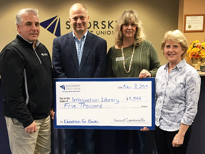 Sikorsky Credit Union just donated $5,000 to Stratford, Connecticut chapter of Imagination Library, a book gifting program that provides free books to children from birth until they begin school! #CUDifference <a href="/sikorskycu/">Sikorsky Credit Union</a> cusocialgood.com/stories/8942/s…