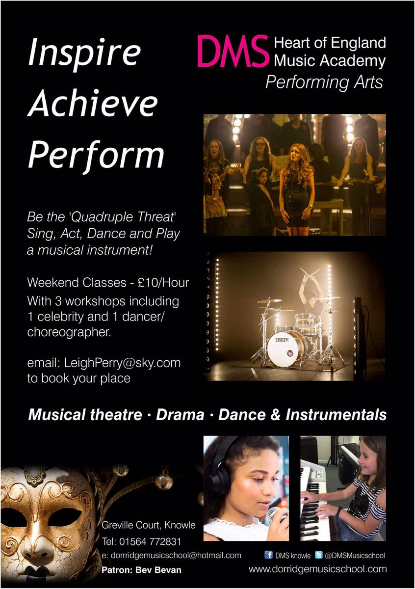 leighmusicangel's tweet photo. Restarting #Saturdays @DMSMusicSchool #MusicalTheatre with our fantastic #TeamMT 🎭 Pam - #VocalTechnique #VoiceCoach Dylan #Streetdance #PerformanceSkill #ConfidenceBuilding + Penny Holiday/HalfTerm #workshops ! 🎤🎵💗 e dorridgemusicschool@hotmail.com @solihullhour @Covhour https://t.co/QKvQUvOaLK
