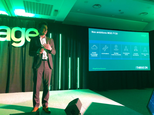 ChristopheValez's tweet photo. ⚡️#SagePartnerSession @Franckhourdin 🗣: «on ne peut comprendre Sage sans prendre en considération le tryptique Sage - Partenaire - Clients comme essence de son #ADN 💚🧬 » #MGE https://t.co/PCaMUjAiYN
