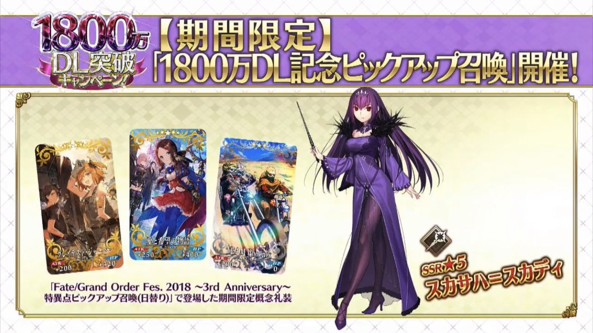 りく Fgo در توییتر 1800万dl記念の詳細情報 ログボ 期間限定ミッション 石30個 メインクエのnpc全員に専用礼装 大成功2倍 Qp半額 新マナプリ礼装追加 Etc