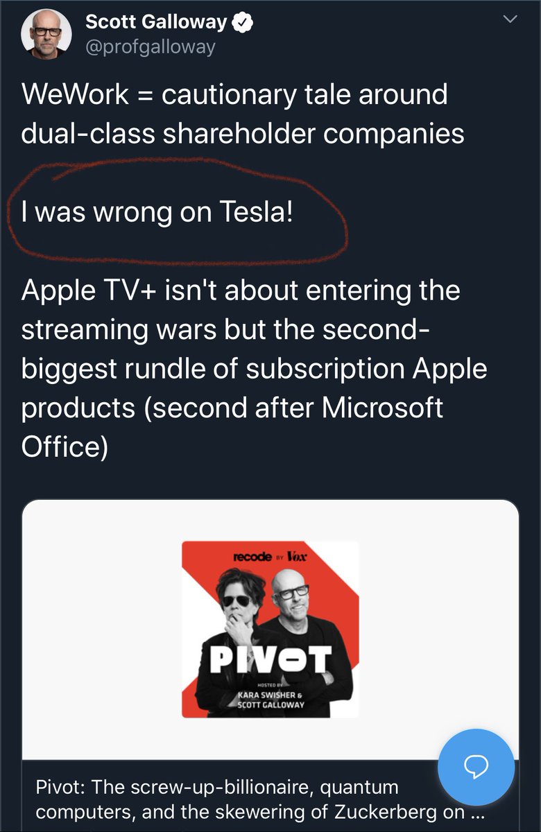   $TSLAQ Departure Thread  THIS IS BIGGER THAN MONEY edition1. Sheep of Wall Street  @Biohazard37372. Value Dissenter  @ValueDissenter3. Hedge Fund Adam Capital4. Prof Aswath Damodaran  @AswathDamodaran5. Prof Scott Galloway  @profgalloway $TSLA  $TSLAQ