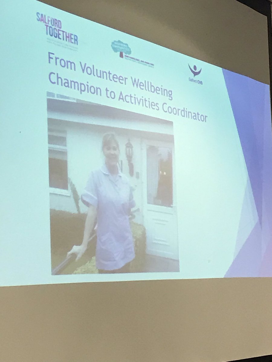 Tina, a former Volunteer Wellbeing Champion, talking about her journey from #volunteering on Tech & Tea, to volunteering in a care home doing manicures (a tool to engage residents), to securing a paid role as a care home activities coordinator 👍🏼

#AgeProud #AgeFriendlySalford