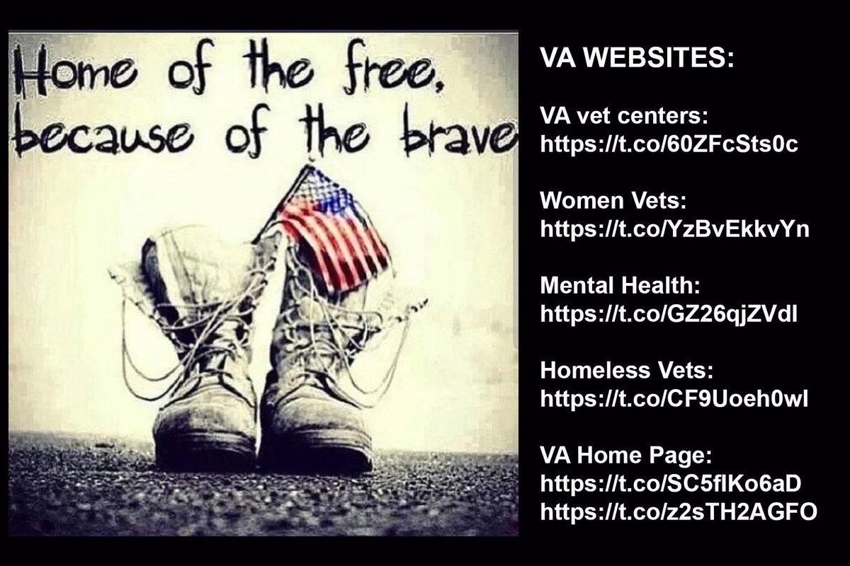 VA vet centers: https://www.vetcenter.va.gov Women Vets: https://www.womenshealth.va.gov Mental Health: https://www.mentalhealth.va.gov Homeless Vets: https://www.va.gov/homeless/ VA Home Page: https://www.va.gov/index.htm 