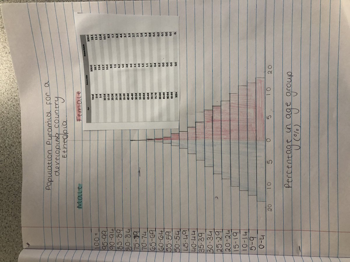 Excellent population pyramids drawn by year 8 #numeracy #population