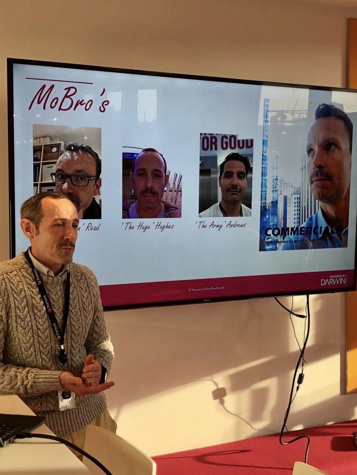 LifeatDarwin's tweet photo. This morning our tech MoBro Richard Hughes led our Breakfast Club raising awareness of Men's health through #Movember. It was great to hear from all the great role models we have promoting gender parity #BalanceForBetter #IMD #ThomsonsPeople https://t.co/MrDSimIb81