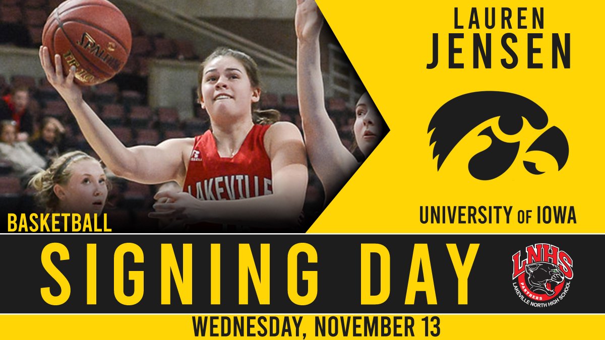Lakeville North High School (@lnhs_panthers) on Twitter photo Lakeville North’s NCAA NLI Signing Day Ceremony : Wednesday, November 13, 2019 : 7am : LNHS Auditorium… Congrats, Lauren Jensen! <a href="/laurenjensen05/">Lauren Jensen</a> & @NorthGirlsHoops & <a href="/IowaWBB/">Iowa Women's Basketball</a> Lakeville North’s NCAA NLI Signing Day Ceremony : Wednesday, November 13, 2019 : 7am : LNHS Auditorium… Congrats, Lauren Jensen! <a href="/laurenjensen05/">Lauren Jensen</a> & @NorthGirlsHoops & <a href="/IowaWBB/">Iowa Women's Basketball</a>