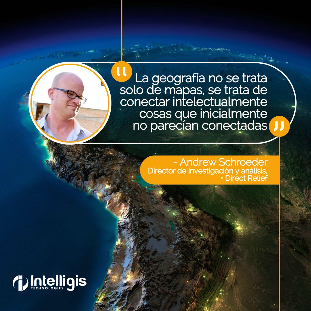 intelligisgroup's tweet image. "La geografía no se trata solo de mapas: se trata de conectar intelectualmente cosas que inicialmente no parecían conectadas". - Andrew Schroeder, director de investigación y análisis, Direct Relief -
#IntelliGISTechnologies #IntelliGIS #SistemasdeInformaciónGeográfica #GIS