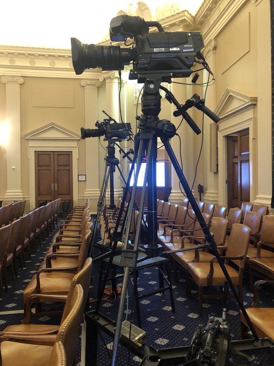 There are two cameras in the back of the hearing room to show all of the committee members on the dais. They will be operated by  @cspan crew members.