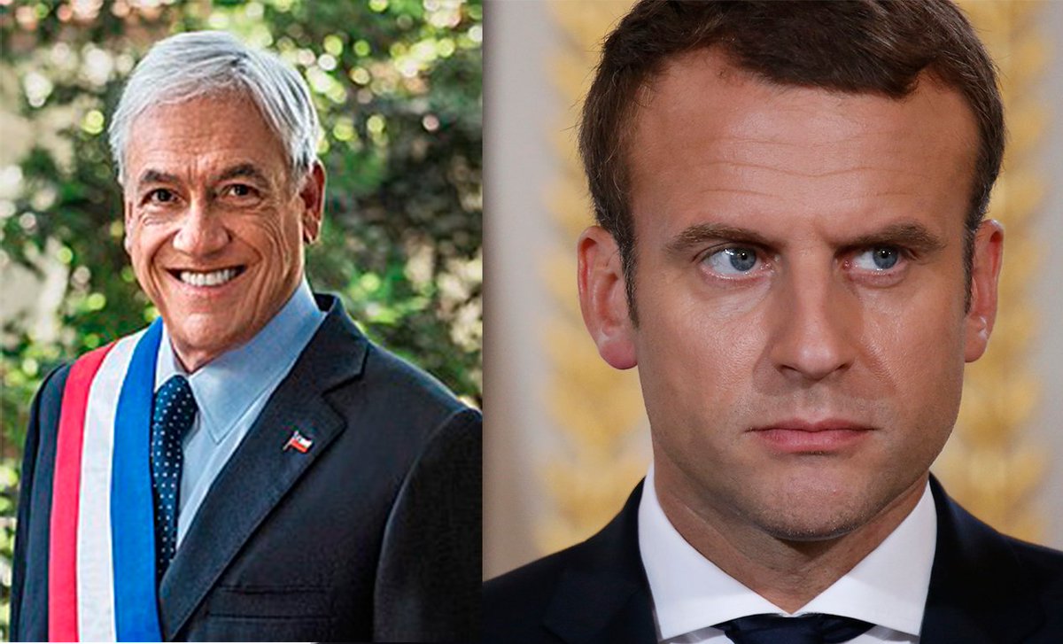 Ces deux hommes ont des points communs...Lesquels?
#PineraDictador #MacronDestitution #1anDeColere #LaPrecariteTue #GiletsJaunes #FerrandDemission
