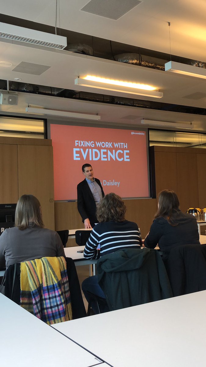 Enjoying a presentation from <a href="/brucedaisley/">Bruce Daisley</a> about fixing work with evidence.