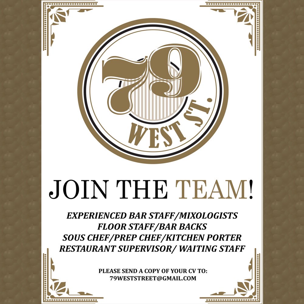 A brand new nightlife experience, coming soon to the heart of Drogheda...
JOIN THE TEAM!
>> Experienced Bar Staff/ Mixologists
>> Floor Staff/ Bar Backs
>> Sous Chef/ Prep Chef/ Kitchen Porter
>> Restaurant Supervisor/ Waiting Staff
#79weststreet #drogheda #louthchat #jobfairy