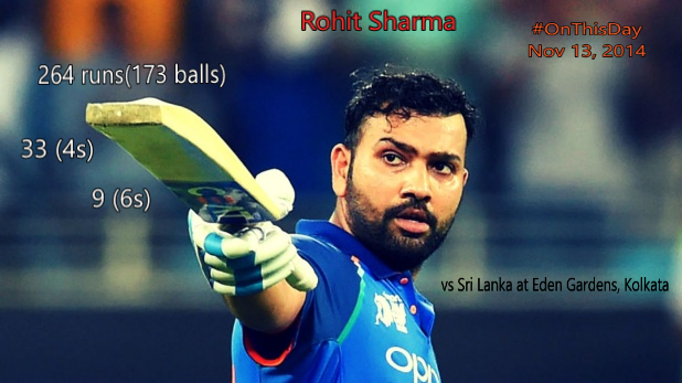 Apostrophe_CE's tweet photo. #OnThisDay in 2014, #RohitSharma scored his 2nd Double ton in ODI against #SriLanka and recorded Highest Individual ODI Score. 

264 runs (173 balls) | 33 4s | 9 6s
2⃣6⃣4⃣ Highest Individual ODI score.
3⃣3⃣ Most 4s in an ODI innings. https://t.co/TniUWUrWyW