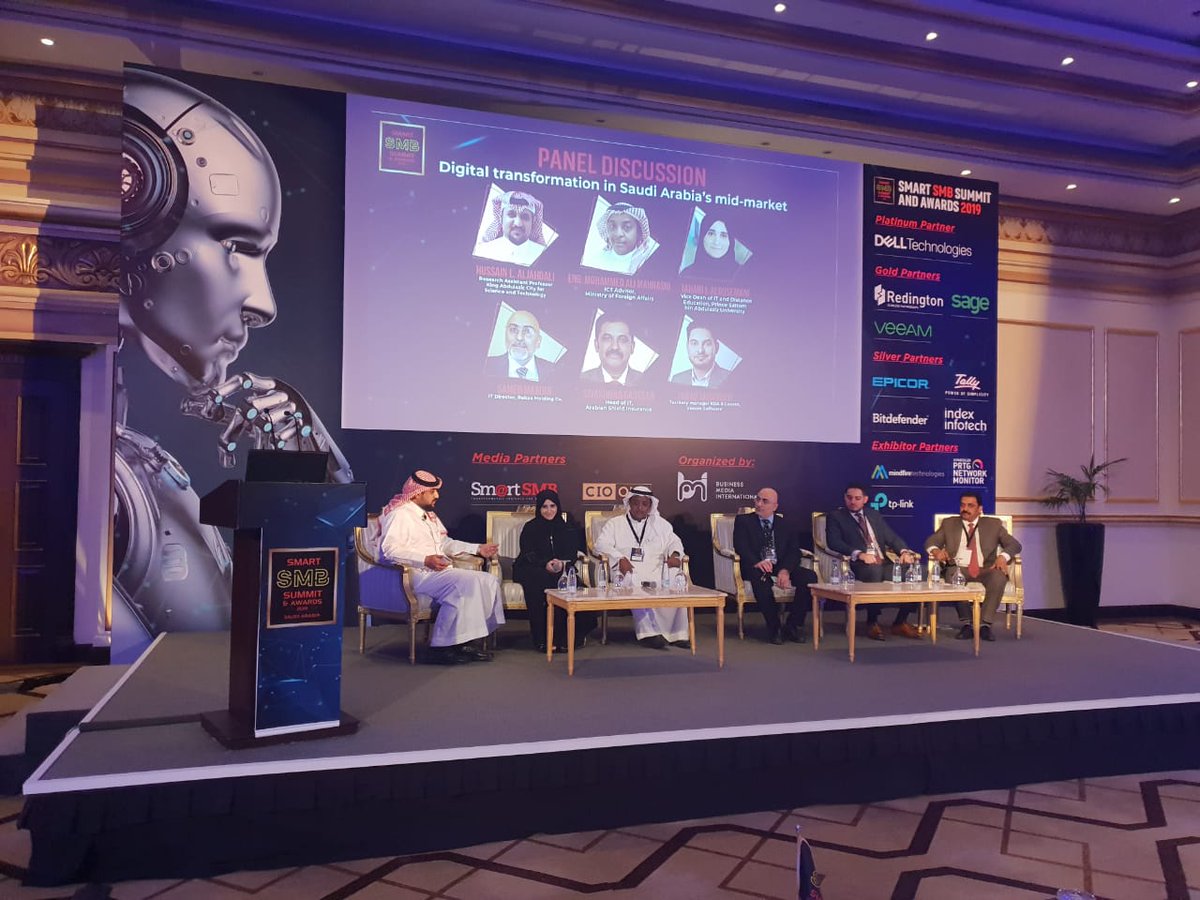 SmrtSMB's tweet photo. First panel session of the day at the #SmartSMBSummit & Awards Riyadh focuses on "#DigitalTransformation in #SaudiArabia’s mid-market"
#SmartSMB https://t.co/X9MLfUlOq9