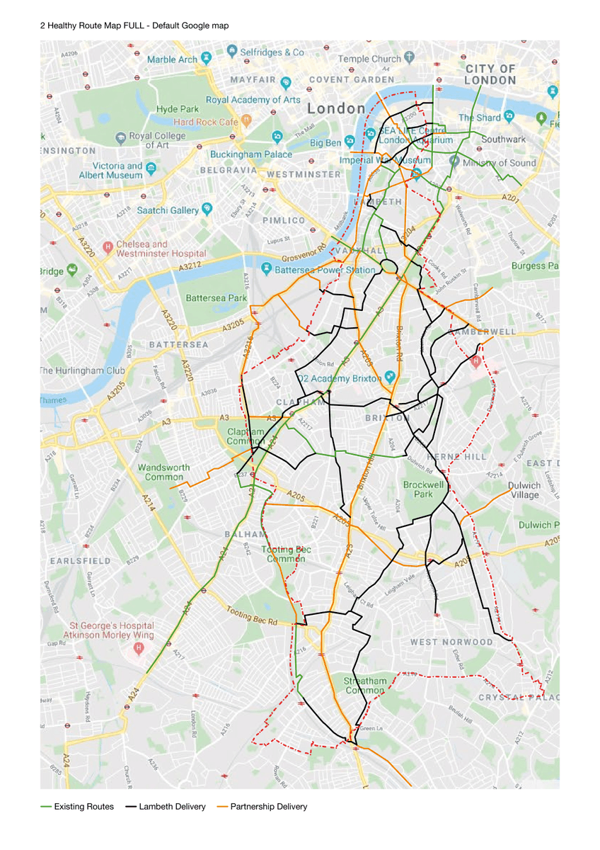 A delivery plan for 10 miles of new Healthy Routes by 2022. These include a much higher design standard  so walking and cycling is Lambeth is much safer for everyone - especially young people and people with mobility difficulties.