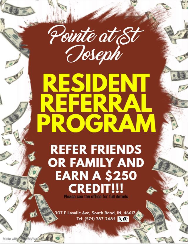 PointeAtStJoe's tweet image. Christmas time is approaching! Save money by referring your friends and family to live at the Pointe at St Joseph! Inquire with the office for full details. #gettothepointe #livingatthepointe #apartmentliving #residentbenefits
