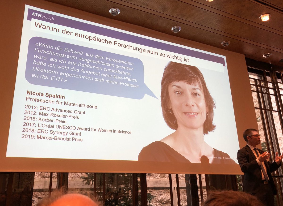 KathyRiklin's tweet photo. „Zukunft der Hochschulen“ @Joel_Mesot @ETH Präsident zeigt die Bedeutung der europäischen und internationalen Vernetzung, Schwerpunkte und Erfolge der #ETH auf. #hse2019 inkl. #Benoist Preisträgerin @NicolaSpaldin https://t.co/pG93A4PyrY