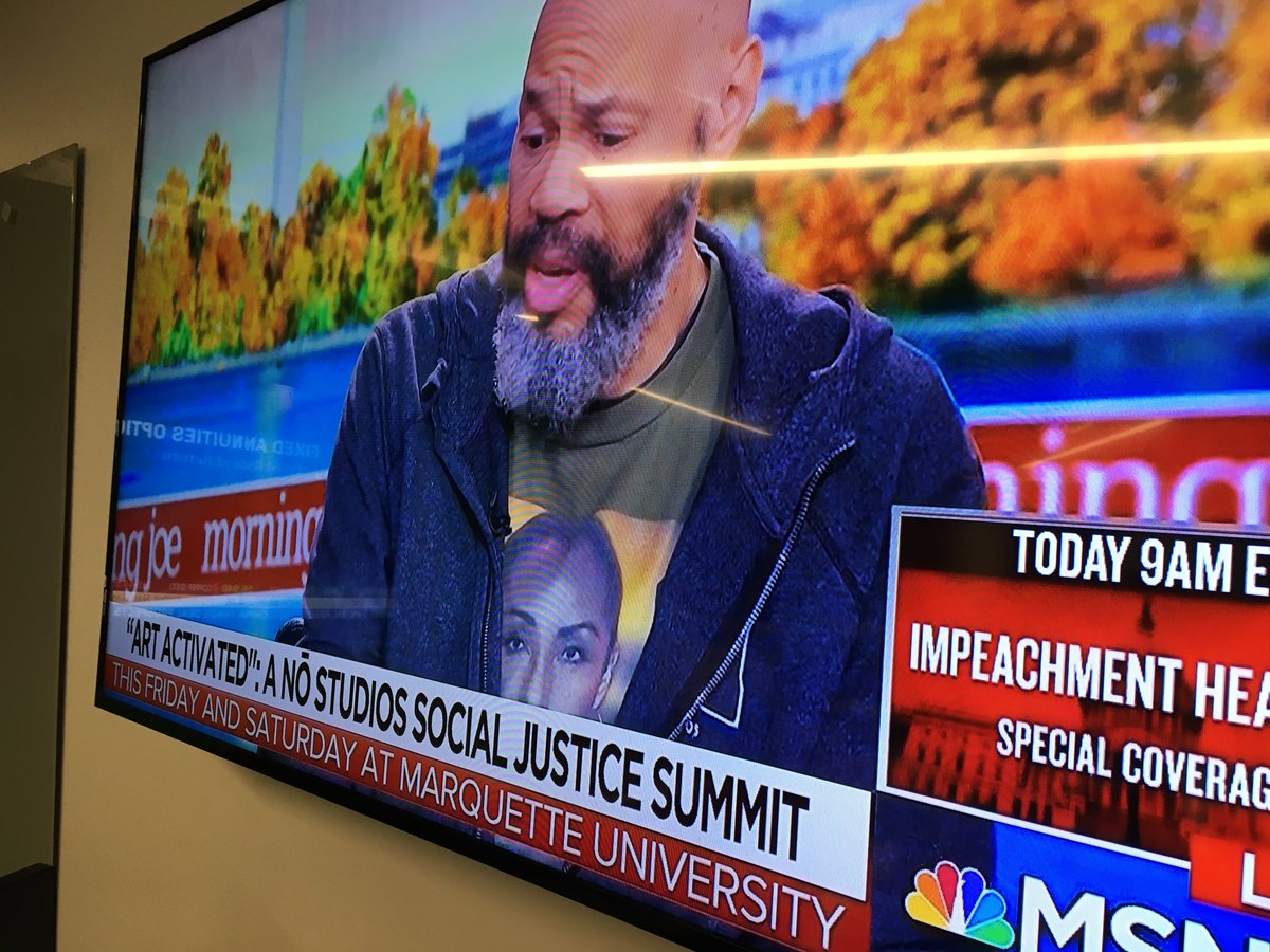 mrtgr's tweet photo. Ultragracious appreciation of @MarquetteU's role in his work and the #ArtActivated summit, from John Ridley, on MSNBC. 'Social justice,' he notes, should not be permitted to become pejorative. https://t.co/uZiDCc8gvI https://t.co/NNhBzGMCQ8