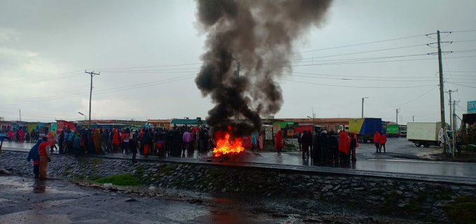 Bonfires lit by residents at Suswa who are demanding for compensation before a  new ranch can be put up in the area. Photo/ Courtesy