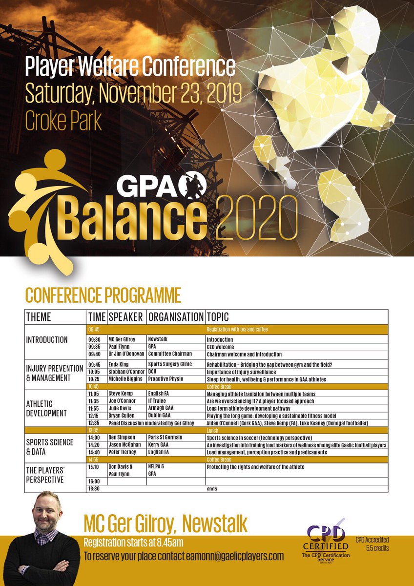 Delighted to announce our final programme and speakers for Balance 2020.

We have assembled a highly experienced multidisciplinary panel of international and domestic speakers to provide best practice and education to protect welfare of players and safeguard our games.