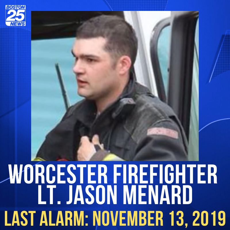boston25's tweet photo. Heartbreaking news 💔 The Worcester Fire Department has lost another one of their own. Lt. Jason Menard helped to save his team that became trapped in an early morning fire and he did not survive. Thank you for your service. You will never be forgotten. #boston25 #WorcesterFire https://t.co/QVjVXCpzvB