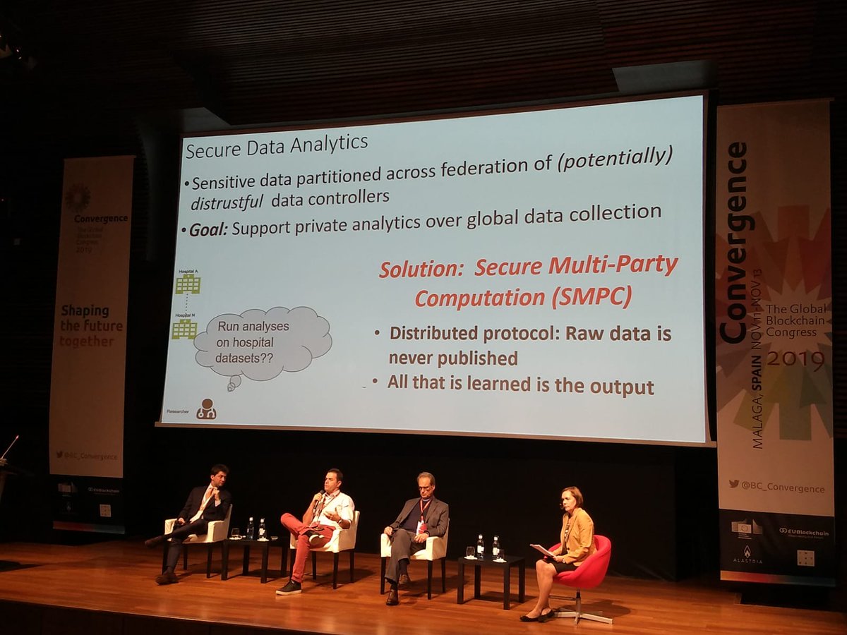 How to preserve #privacy and #security of #healthcare #data through #blockchain, secure computation on #encrypteddata and #synthetic data generation - "Blockchain in healthcare" session at <a href="/ConvergenceBC/">ConvergenceBC</a> 2019 Malaga, Spain