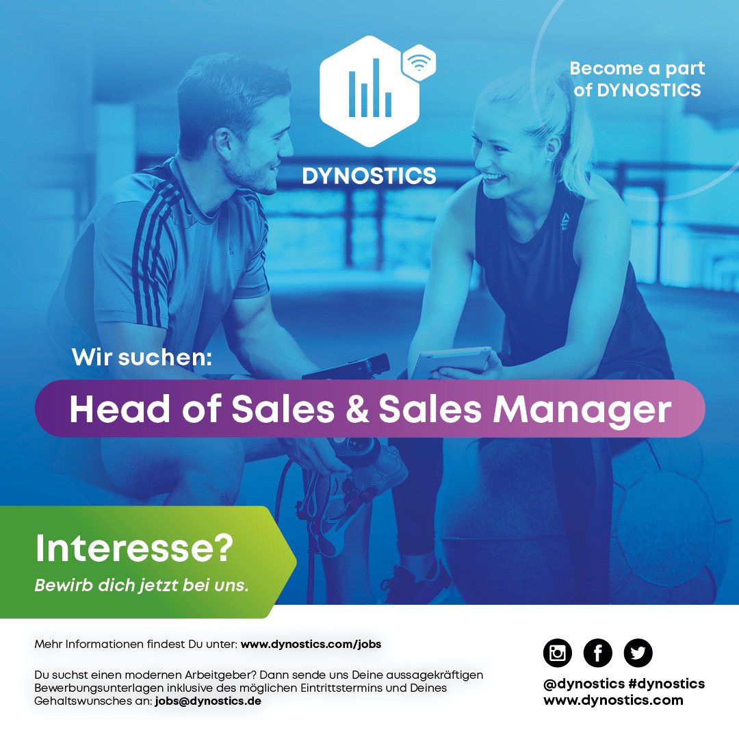 Become a part of #DYNOSTICS! 🚀

Wir expandieren und erweitern unser Team. Dafür suchen wir u.a. ab sofort Sales Manager sowie einen Head of Sales! Mehr Informationen sowie alle offenen Stellen findet ihr unter dynostics.com/jobs

#salesjobs #salesmanager #headofsales