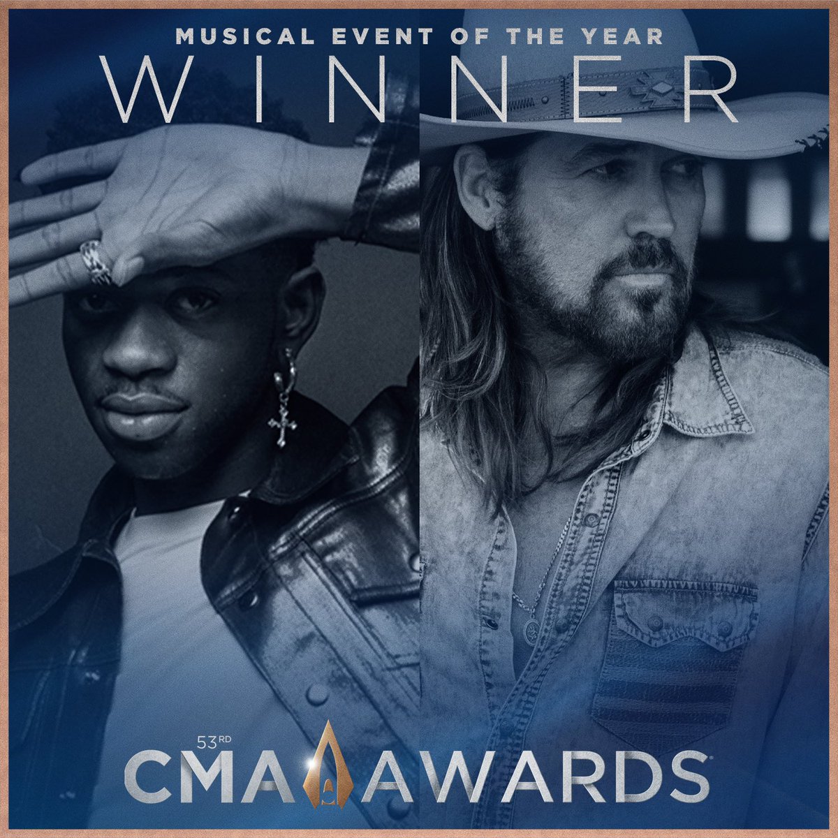 CountryMusic's tweet image. Congratulations to @LilNasX and @BillyRayCyrus for winning #CMAawards Musical Event of the Year for &quot;Old Town Road (Remix)&quot;. The winner was just announced on @GoodMorningAmerica!