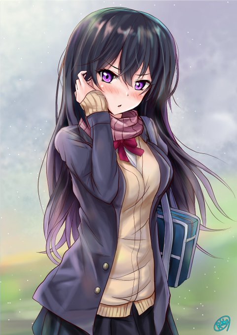 普通の女の子(JK)描いてました。
黒髪ロングなクールっ子の困り赤面が大好きです。 