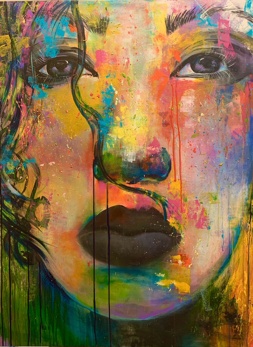 kathylindenart's tweet photo. Latest work #lovefaces #artcollectors #48βx36β https://t.co/oz4Cs8hm61