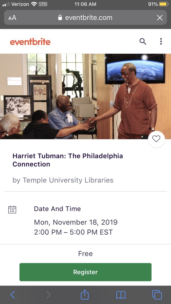 Join us at the Blackson Collection on Monday, November 18th for a conversation with Curator Emeritus Charles L. Blockson and Cody Anderson. Mr. Blockson will be speaking about Harriet Tubman, more specifically on untold stories of the Underground Railroad. See you there!