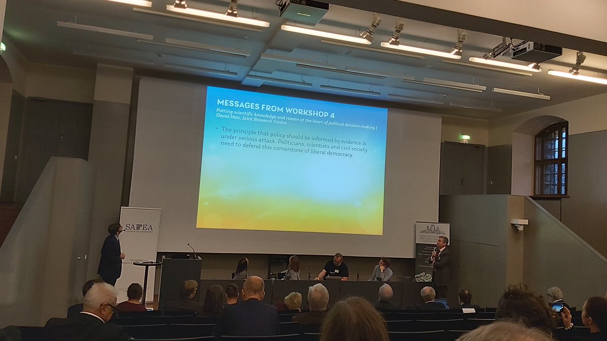 #Evidence-informed #policy needs to be defended against forces trying to undermine it! Top message from @SofiFinland @SAPEAnews #sciadvice19 conference for #EU @EU_Commission and Finnish #Government @FinGovernment. Hope it will be heard! @pilvitorsti @okmfi @DavidMair4 #sciadvice