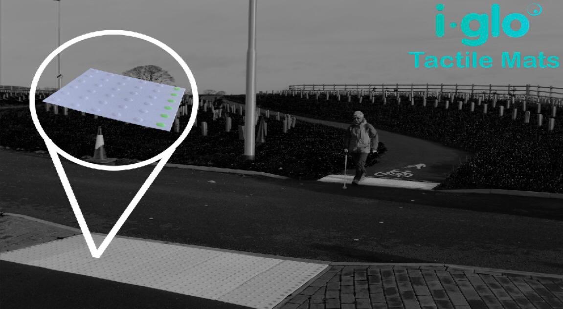 Tactile mats with glow blisters to highlight edge ways of pathways. #tactile #glowinthedark