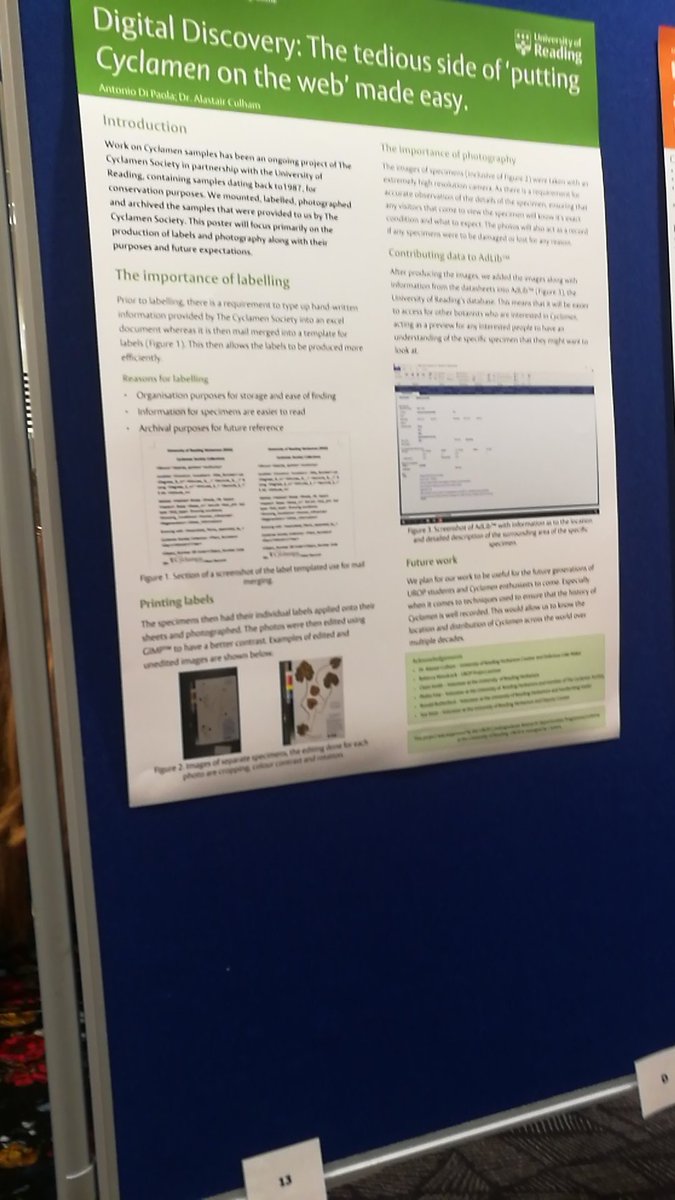 Poster presentation about my UROP project with <a href="/BotanyRNG/">Alastair Culham</a> and <a href="/RNGherb/">RNG Herbarium</a> back in June/July. #UROP