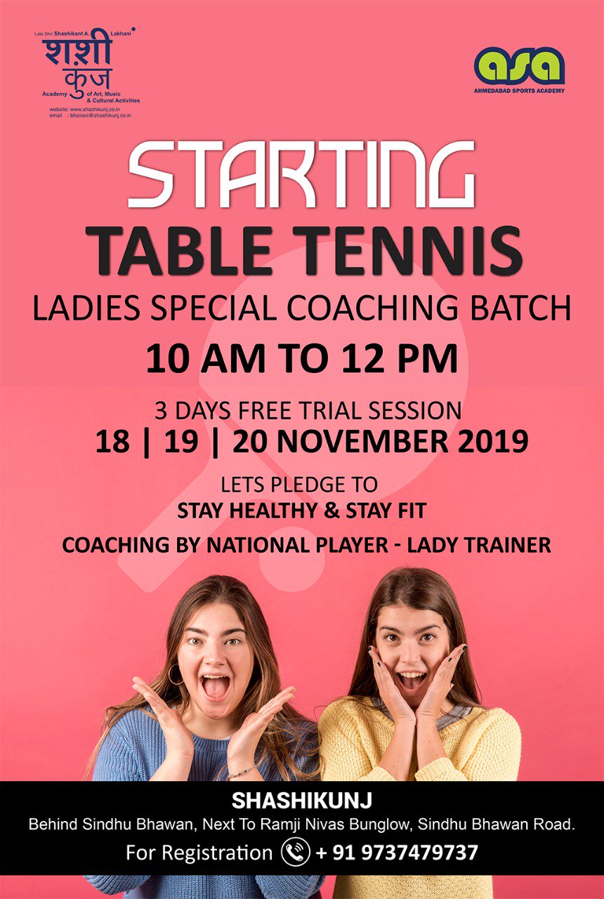 Ahmedabad Sports Academy on Twitter "Table Tennis Coaching 