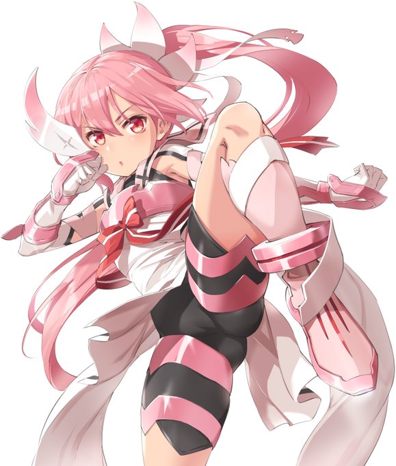 蹴りを入れる感じの友奈さんを描いた 