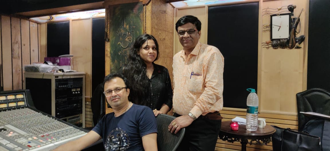 Recording with a fantastic singer Rajshree mukherji and music producer Mukesh Patel.