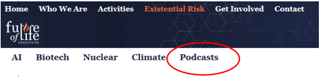 Speaking of the  @FLIxrisk, I find it interesting that they consider "podcasts" to be an existential risk to humanity 