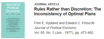 This uncertainty about the future can lead to a "time inconsistency problem": why incur costs NOW for an uncertain future benefit?