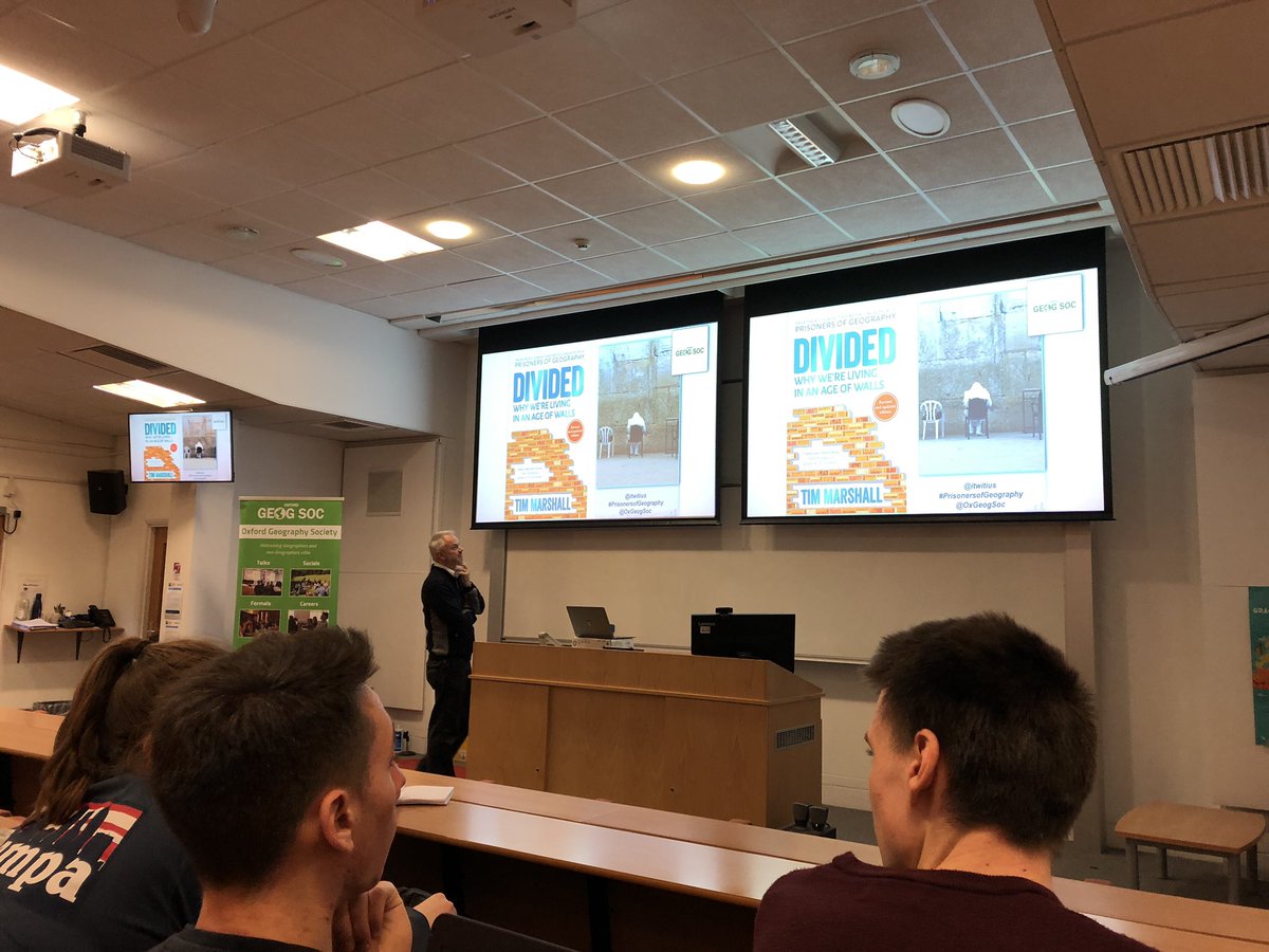 Oxford Geography (@oxgeog) on Twitter photo Big talk in <a href="/oxfordgeography/">SoGE, University of Oxford</a> with <a href="/oxgeogsoc/">Oxford Geography Society</a> hosting <a href="/Itwitius/">Tim Marshall</a> talking about why we’re living in an age of walls! 🧱 🧱 🧱 Big talk in <a href="/oxfordgeography/">SoGE, University of Oxford</a> with <a href="/oxgeogsoc/">Oxford Geography Society</a> hosting <a href="/Itwitius/">Tim Marshall</a> talking about why we’re living in an age of walls! 🧱 🧱 🧱