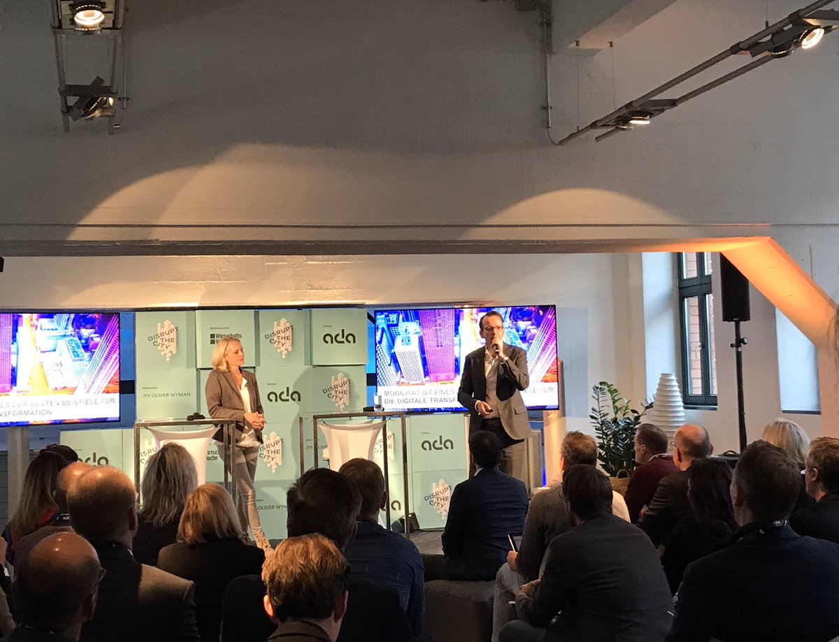 <a href="/mmeckel/">miriam meckel</a> und <a href="/kai_bender/">kai_bender</a>  begrüßen unsere Gäste zum heutigen  #DisruptTheCity Event mit spannenden Diskussionen zur Zukunft unserer Städte. <a href="/OliverWyman/">Oliver Wyman</a> <a href="/join_ada/">ada</a> <a href="/wiwo/">WirtschaftsWoche</a>