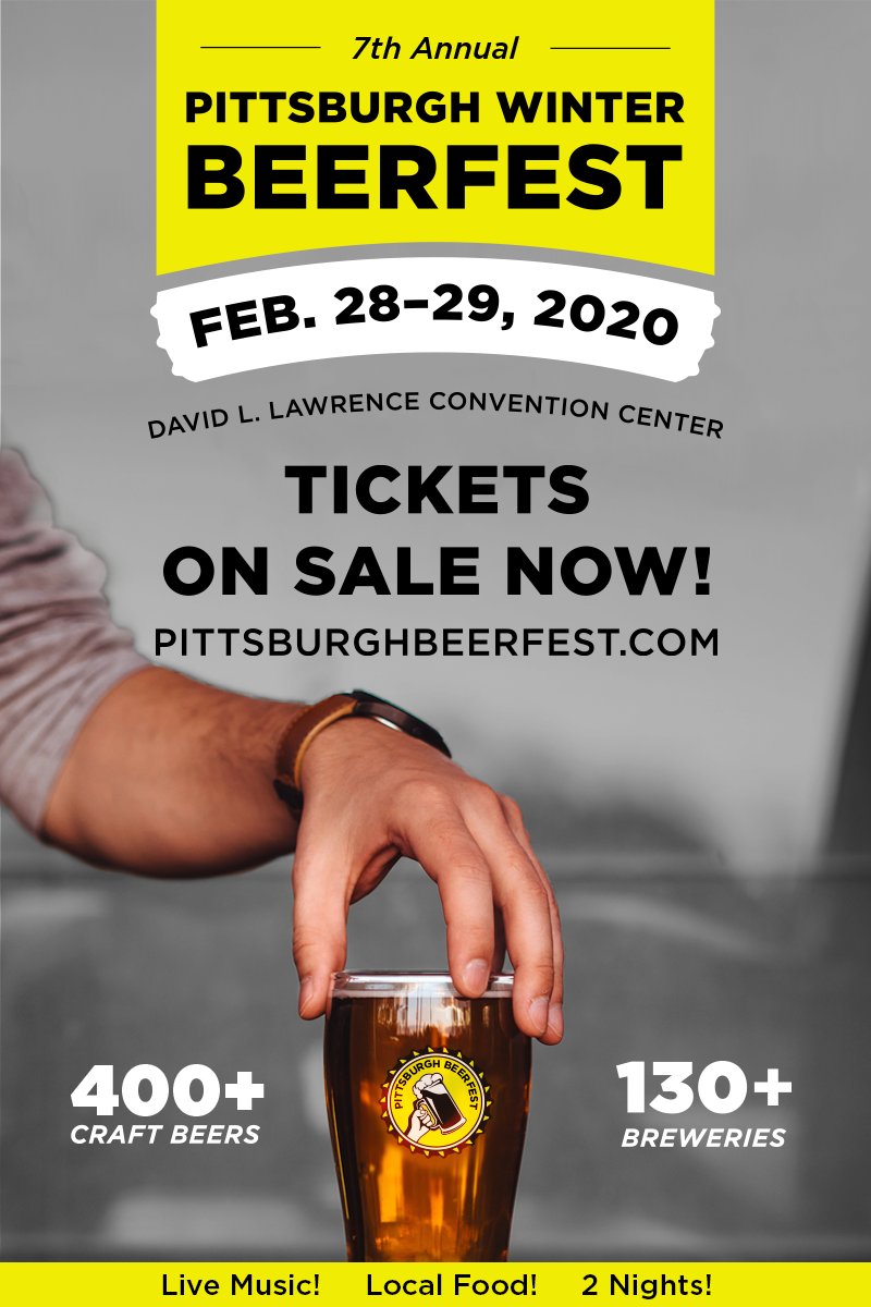 3-2-1-GO! Pittsburgh Winter Beerfest tickets are On Sale Now! Just 500 Early Admission tix available at $40! 400+ beers, 130 breweries, 3 sessions &amp; 2 nights to celebrate All Things Craft! Benefitting <a href="/BiggiesBullies/">Biggies Bullies</a> and Animal Rescue Partners. Tix &amp; more: bit.ly/34W3IAx